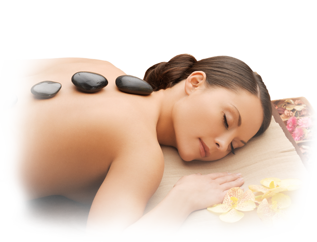 Hot Stone Fußreflex Massage mit Schulter-Nacken
